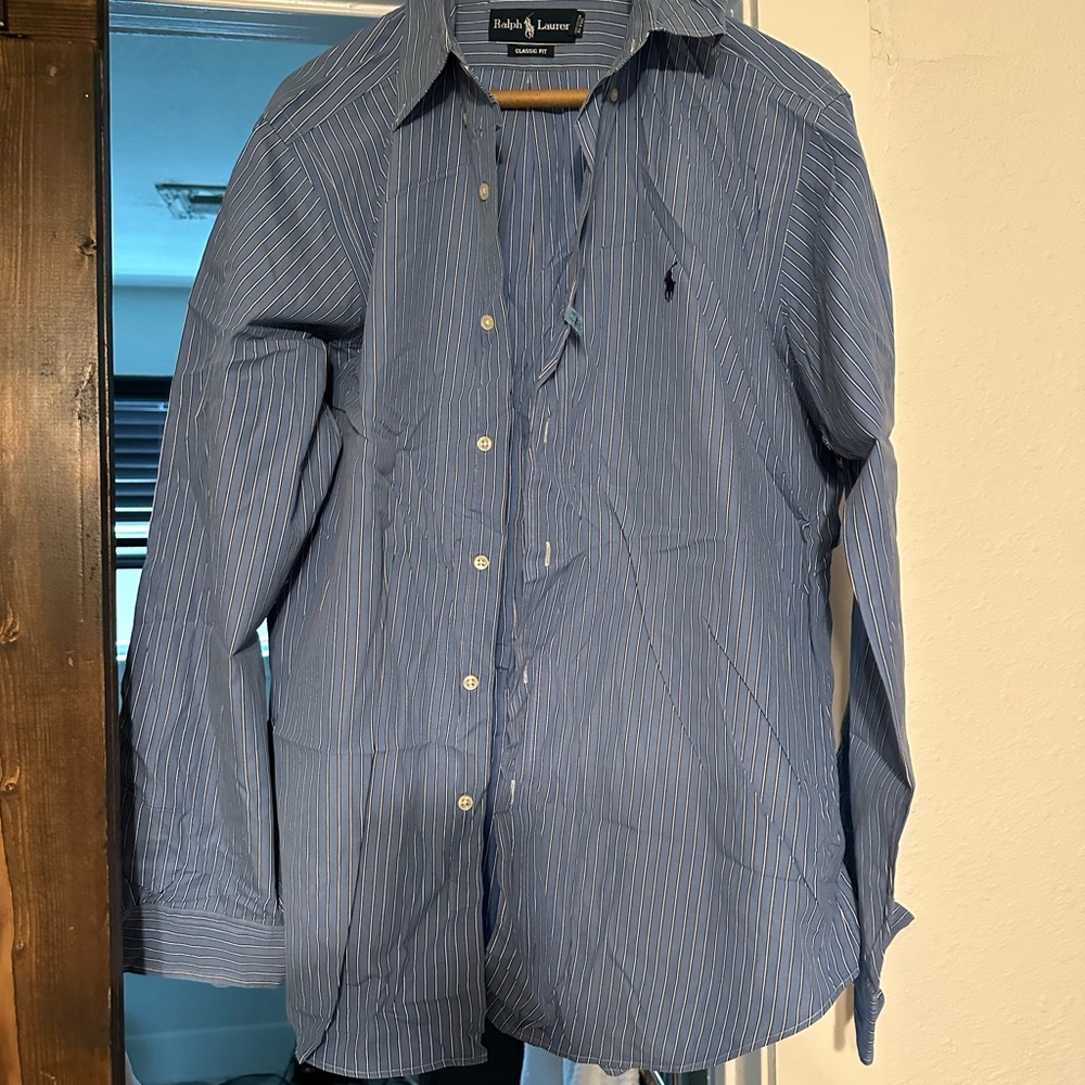 THREE Ralph Lauren shirts. M and L men’s dress shirts